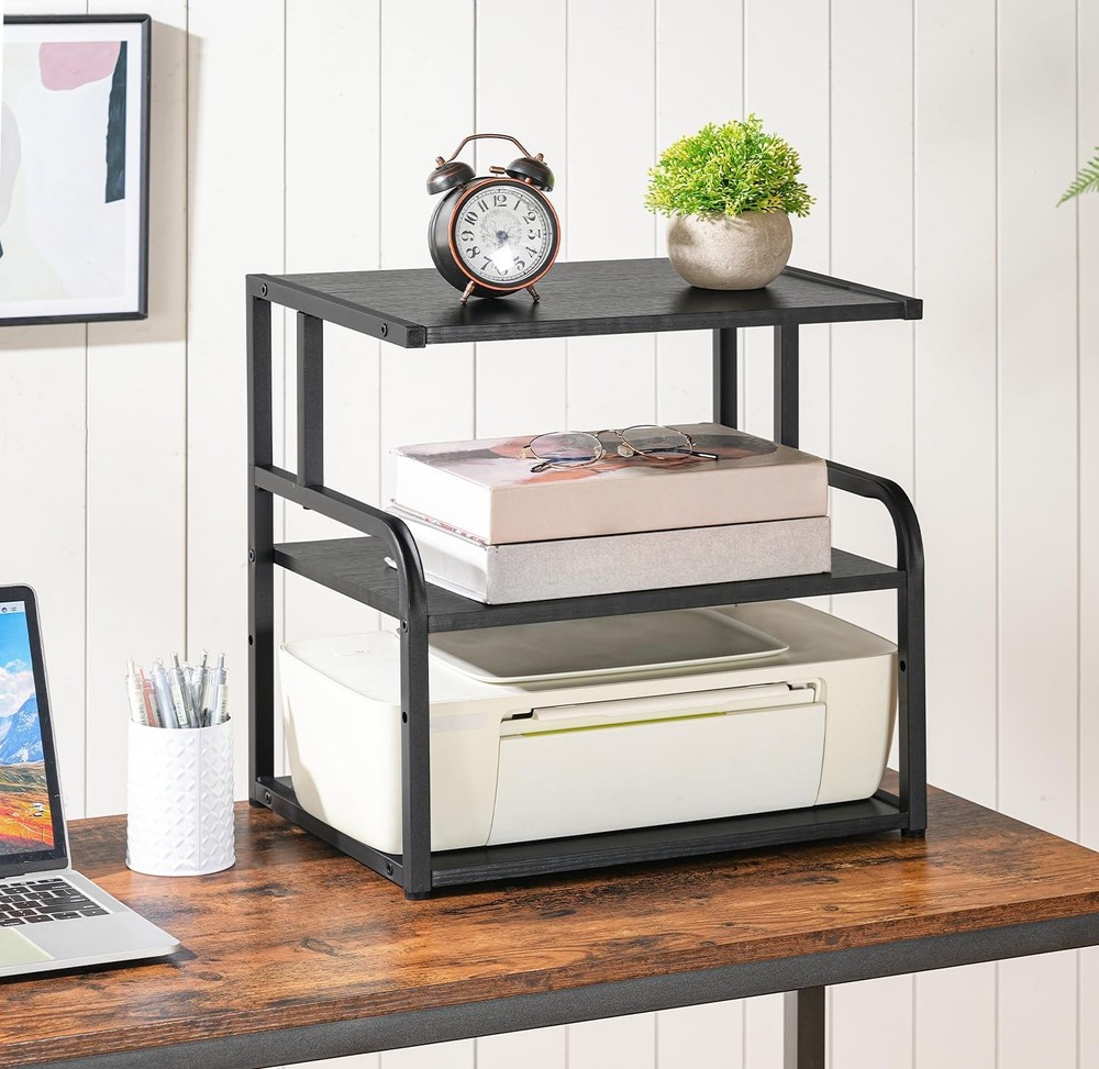 Printer Stand 3-Tier Desktop Printer Table Under Desk Printer Storage Office