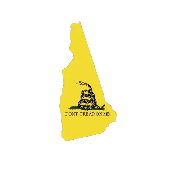 New Hampshire State Shaped Gadsden Flag Sticker Decal