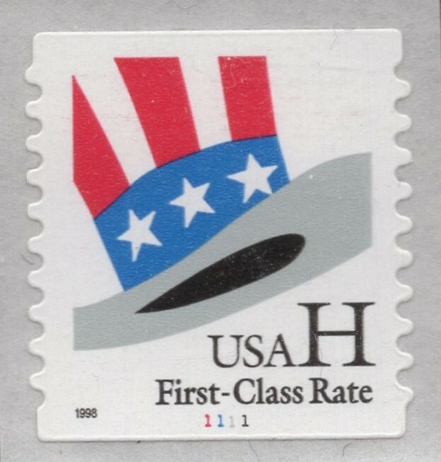 3266 - (33c) H  Uncle Sam Hat -Plate # Single - Pl# 1111 -Rounded corners - MNH