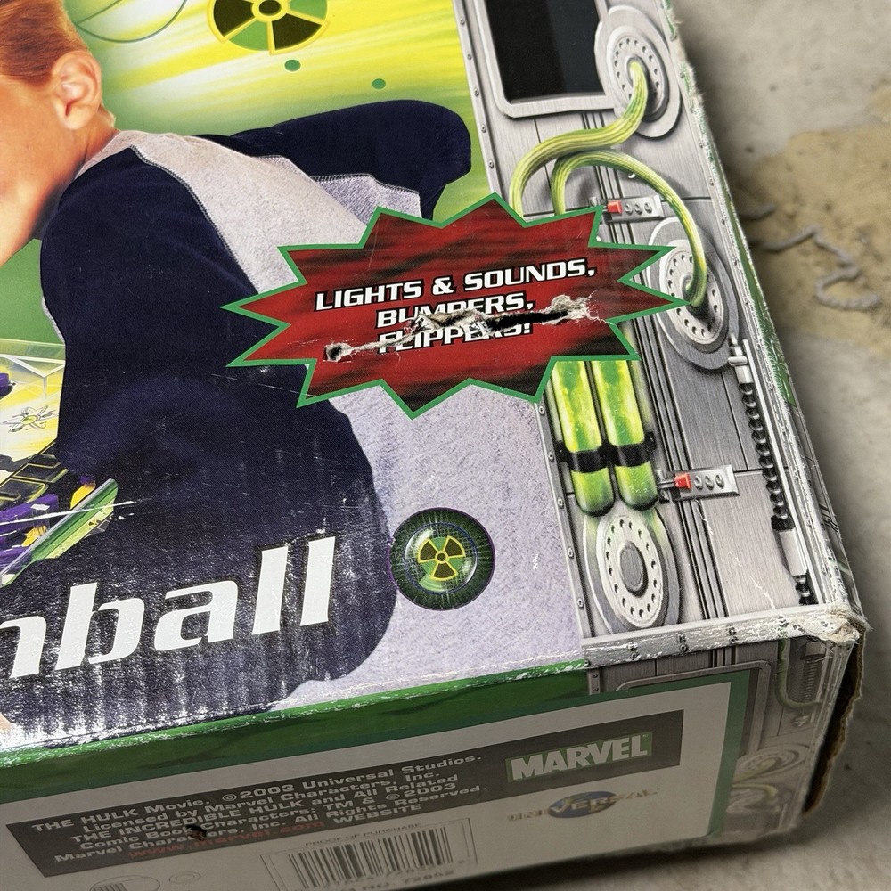 2003 MARVEL THE INCREDIBLE HULK ELECTRONIC PINBALL MACHINE RARE