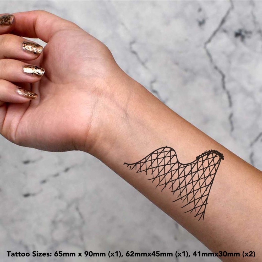 4 x 'Rollercoaster' Temporary Tattoos / Transfers (TO00033681)