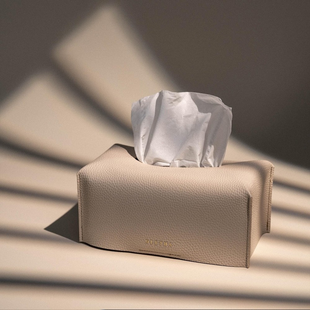 Aesthetic Rectangle Tissue Box Cover, High Flat Box Tissues Holder Rectangula...