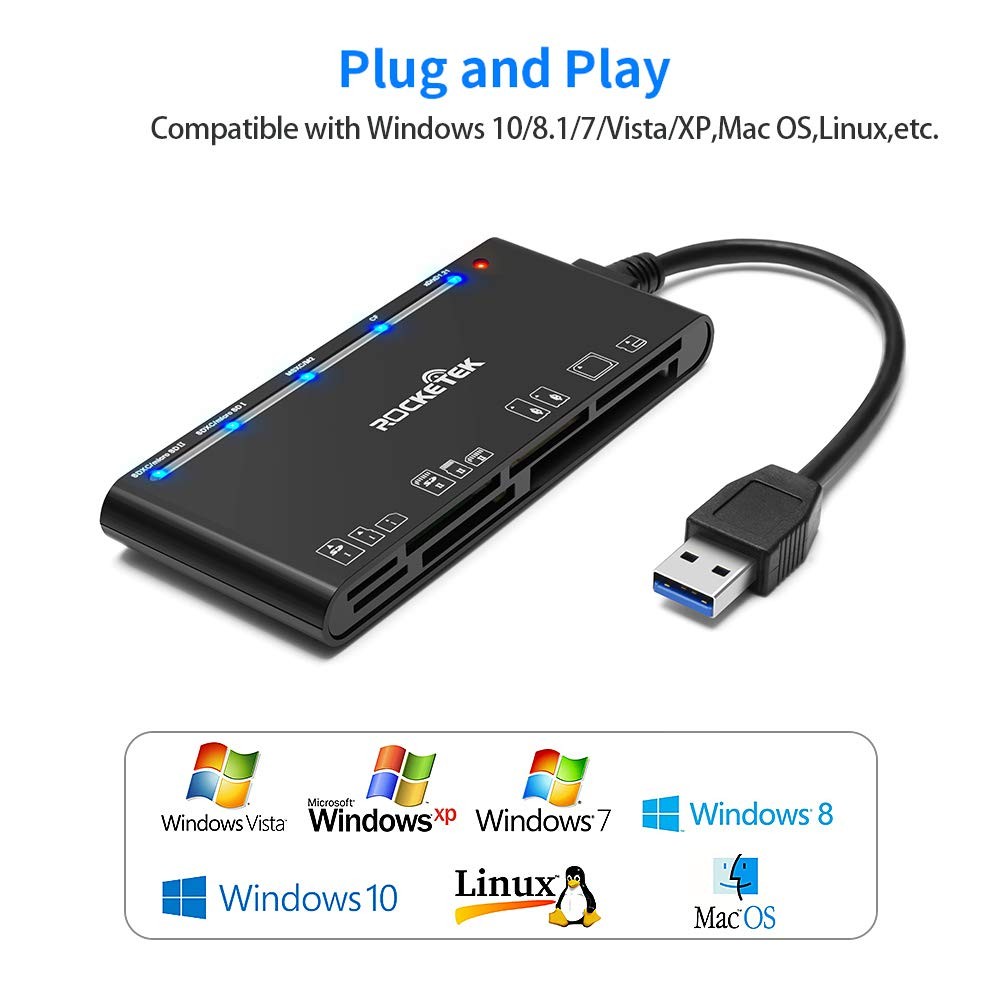 USB 3.0 7 in 1 Multi Card Reader SD TF CF Micro SD XD MS Adapter