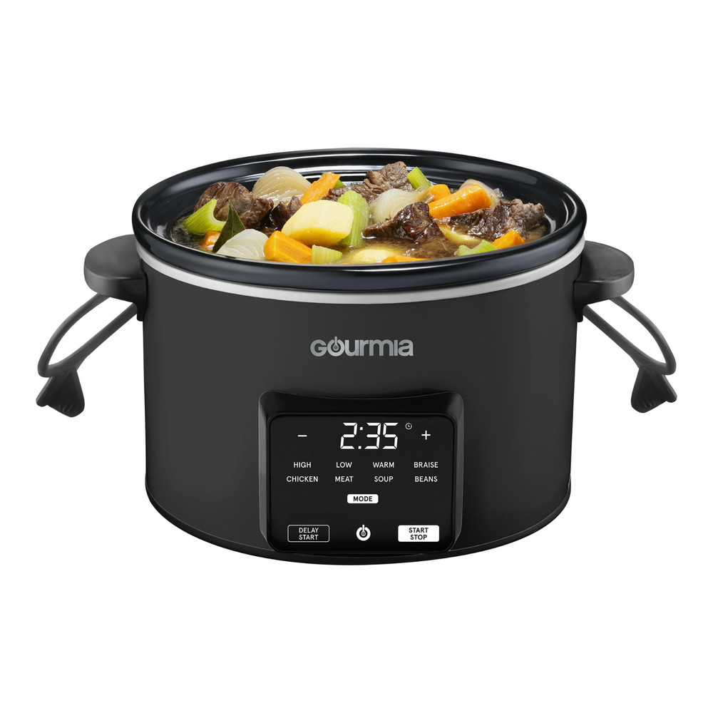 Gourmia Programmable Slow Cooker 4.5 Qt with Digital Controls and Auto Keep Warm