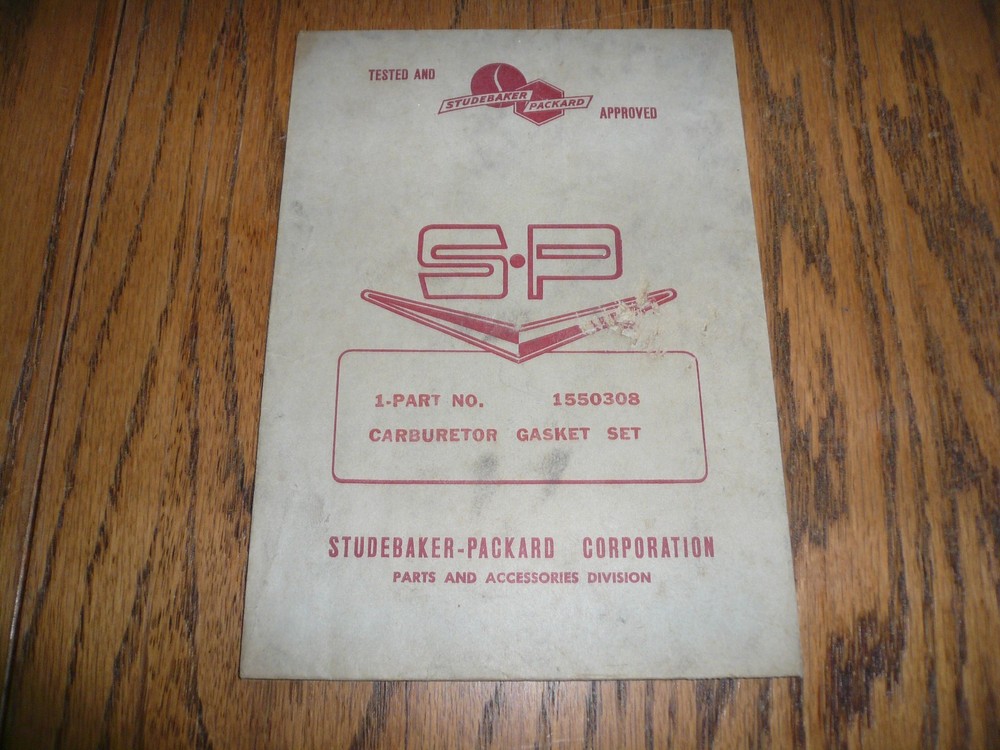 Studebaker Packard Carburetor Gasket Set Envelope - No Part - Original
