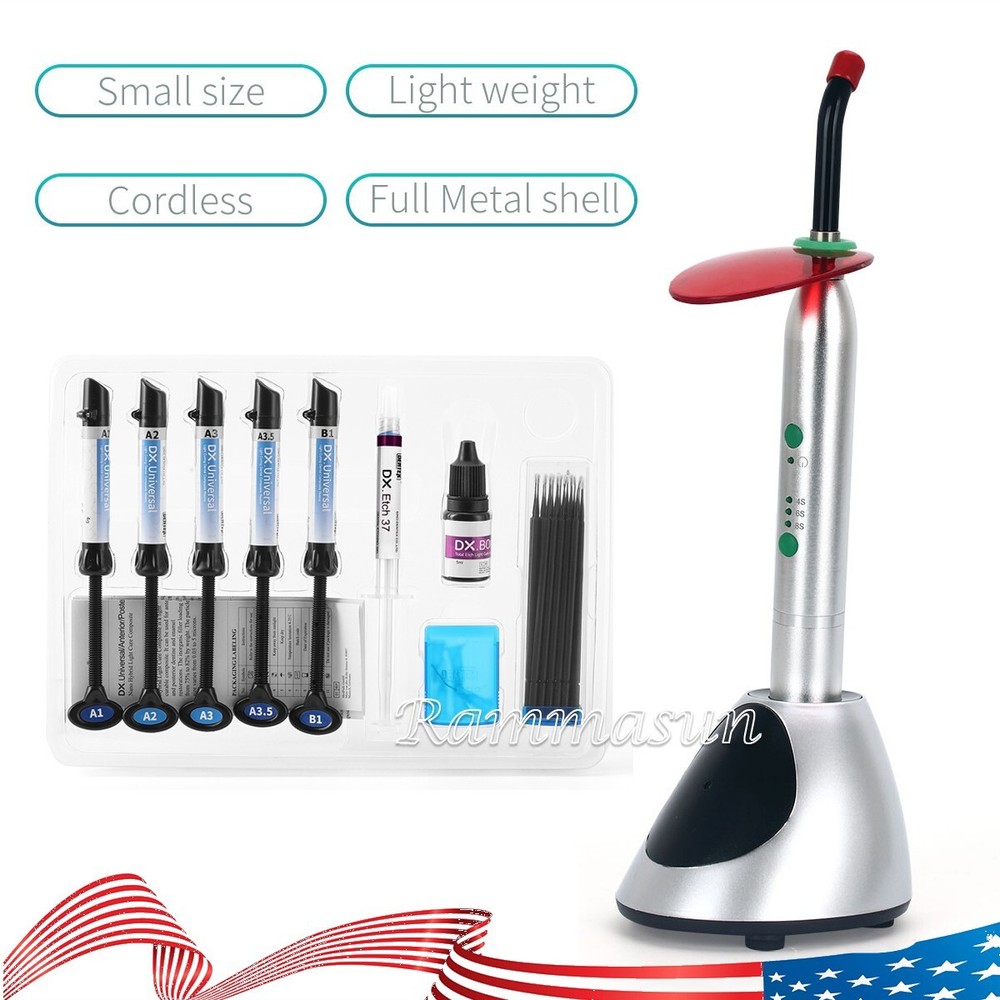 Dental Wireless LED Orthodontics Curing Light 2700mw/c㎡/Light Cure Composite kit