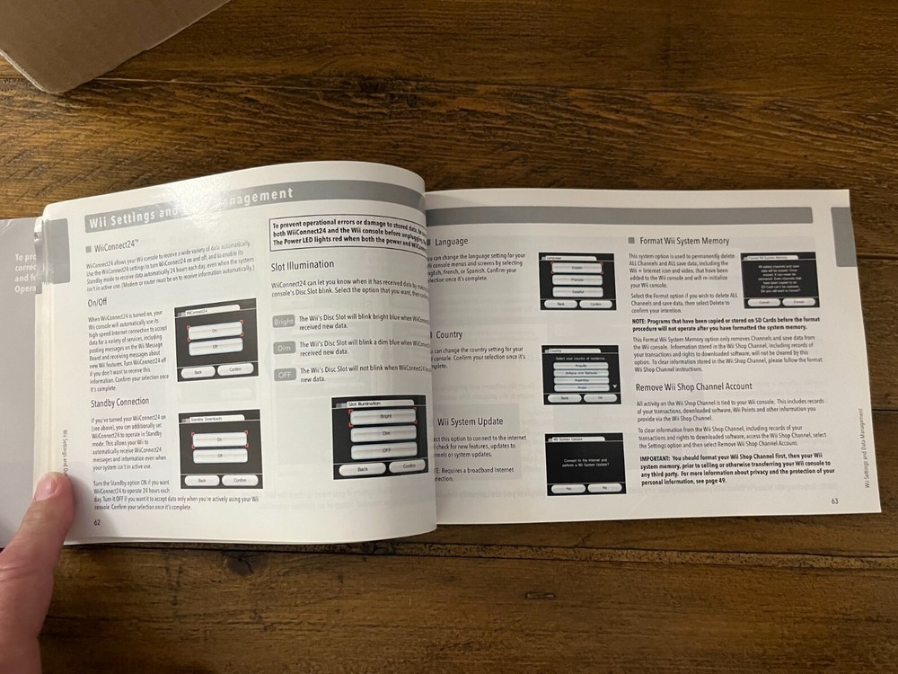 Nintendo Wii Original Manual & Operations System Setup Book w/ Controller Insert