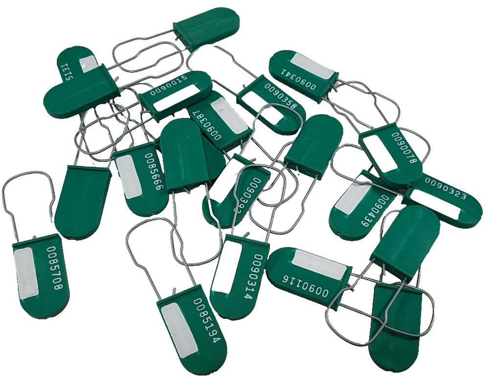 Green Tamper Evident Tap Lock Drop Cable Security Tags 100 Pack