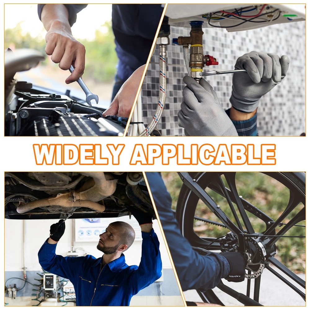 2pcs Thin Combination Wrench 4mm with 6-Point Ended 15°Angled Open End