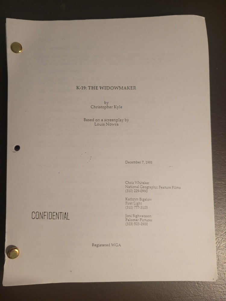 1999 K-19: THE WIDOWMAKER Movie Script Screenplay - Christopher Kyle Early Draft
