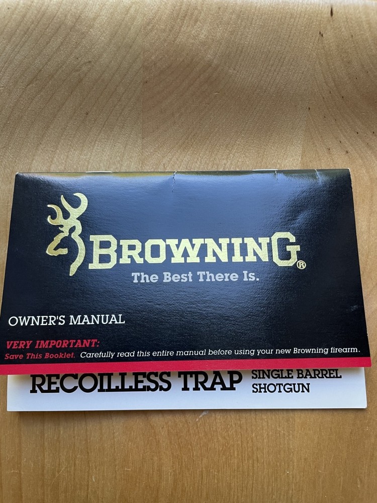 Browning Owners Manual Recoilless Trap