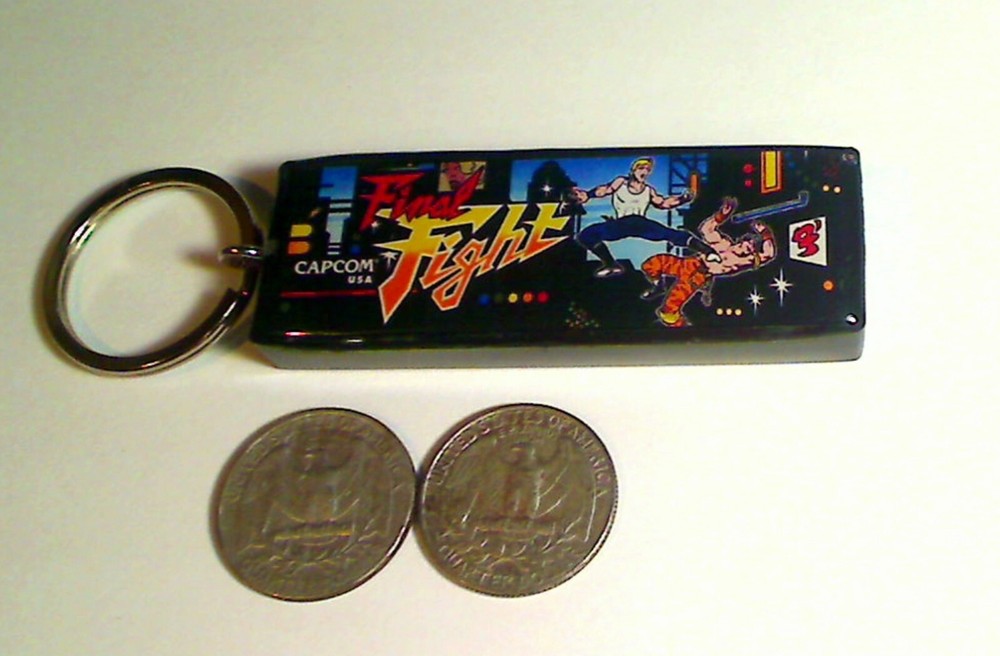 Final Fight Arcade Marquee Coin Door accessory Keychain