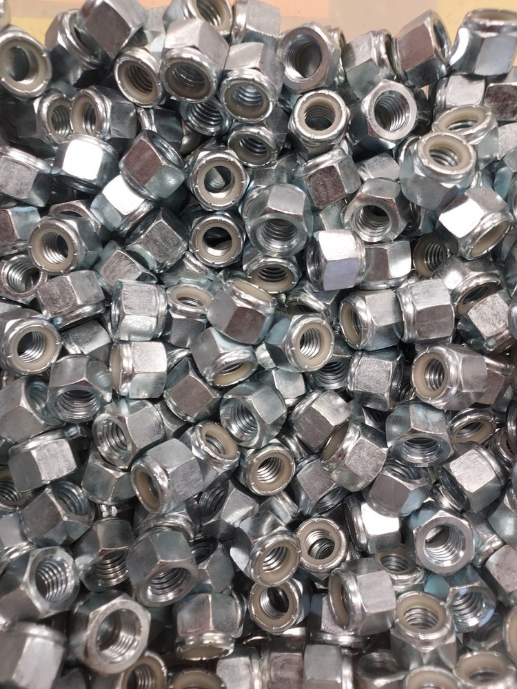 1/2" Nylon Insert Lock Nuts Nylock Zinc Plated 100pk