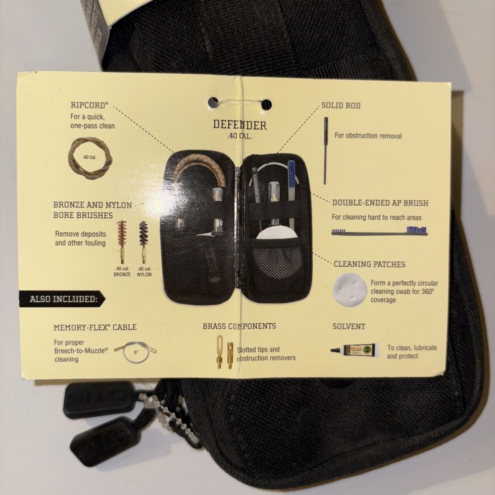 OTIS .40 Cal Defender Series Firearm Cleaning Kit.