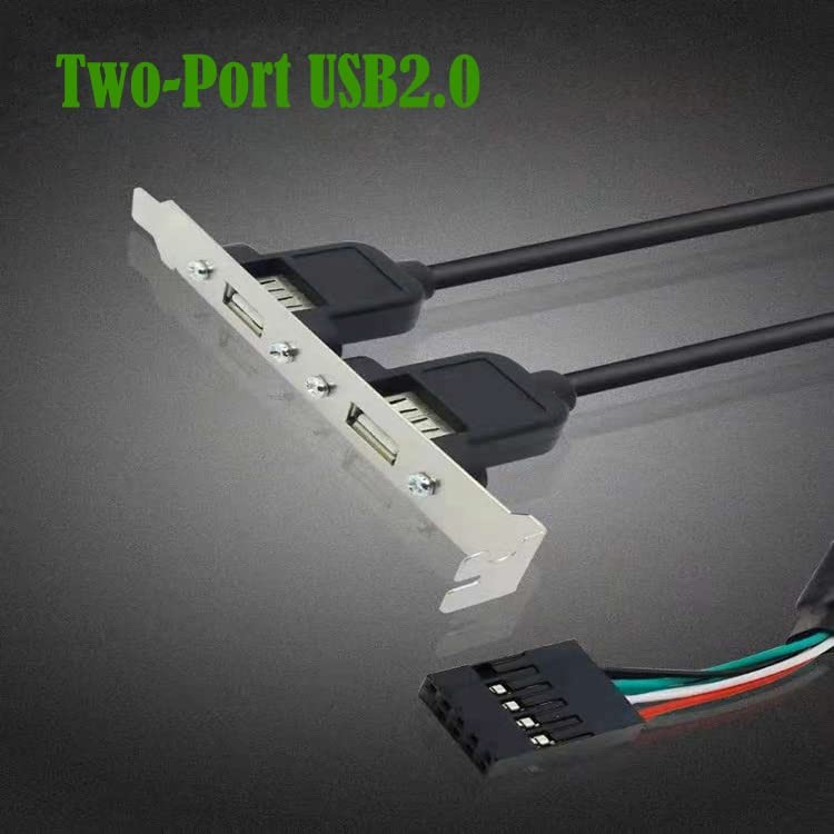 ThtRht 2 Pack Motherboard 9Pin USB to Dual USB2.0 Back Panel Rear Black