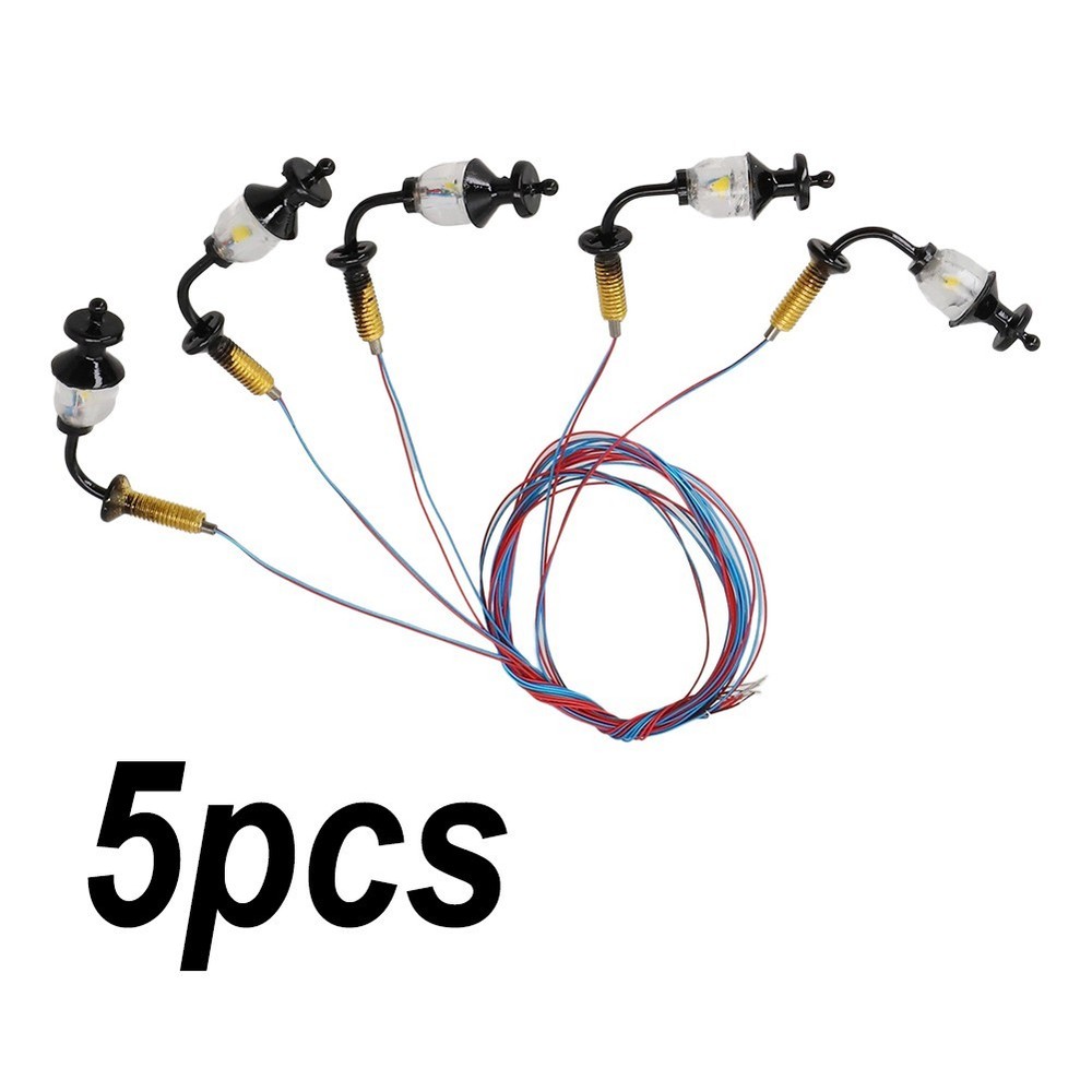 5 x O Scale Antique Street Bracket Light Model Wall Lamp Posts LED Building