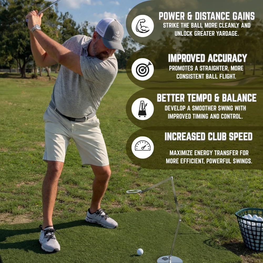 Golf Swing Plane Practice Traning Stabilzer Head Stable Shoulder Turn Circle