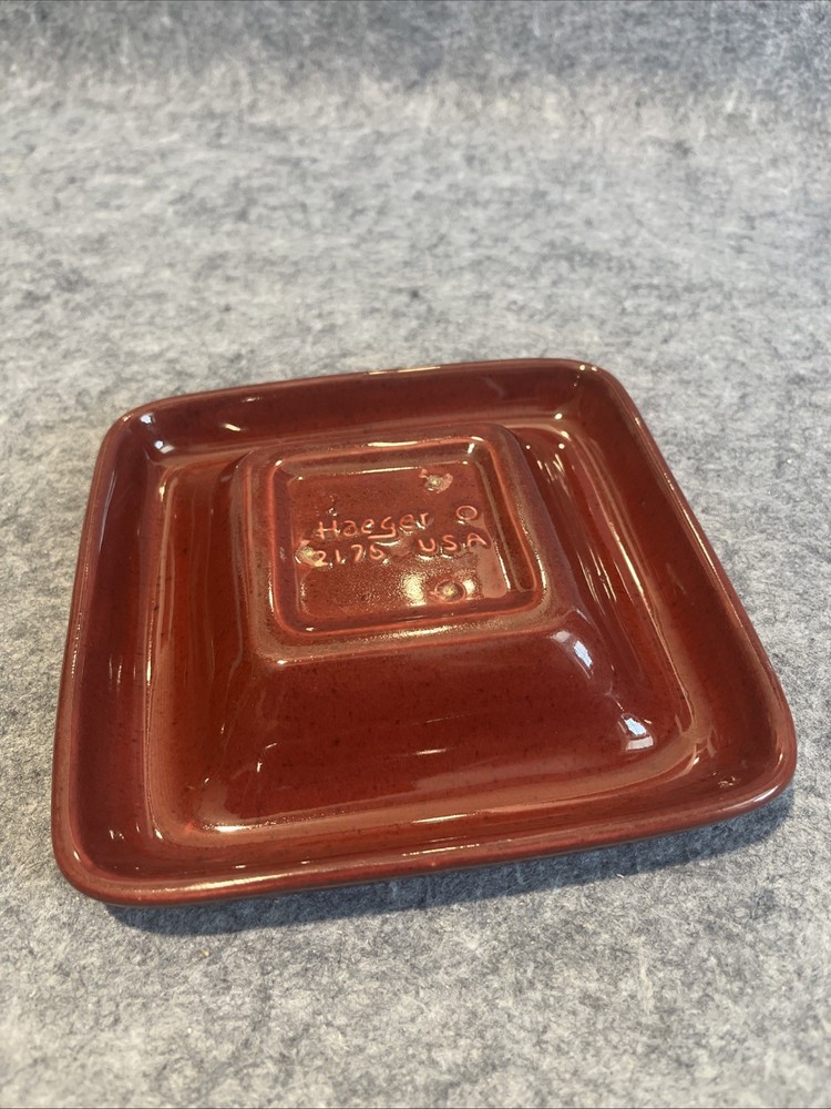 Haeger #2176 Maroon Planter Under Plate