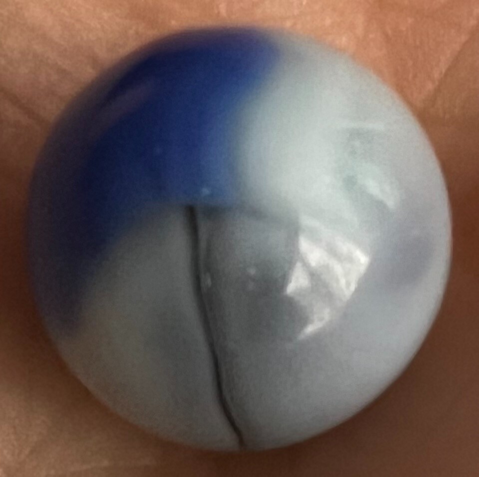 Vitro Agate Conqueror Patch Blue Horsehair Marble .63"