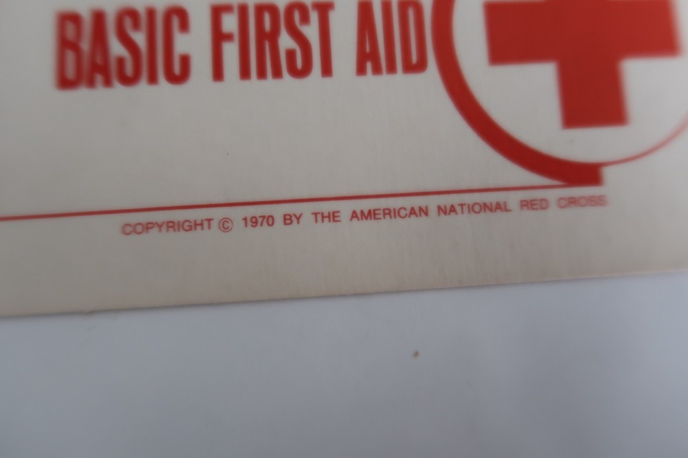 Vtg American National Red Cross Basic First Aid Drawing 2 Side Ephemera 1970 30
