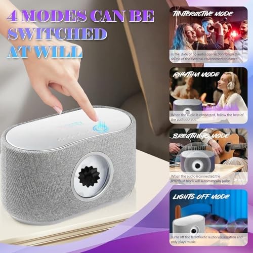Ferrofluid Speaker-15W Wireless Charging Music Audio Visualizer Ferrofluid Grey
