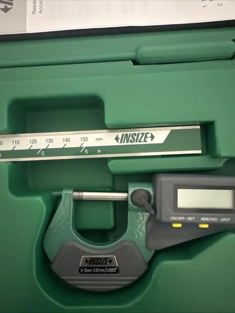 Insize 2 pc Measuring Tool Set Digital Caliper & Digital Outside Micrometer 5022