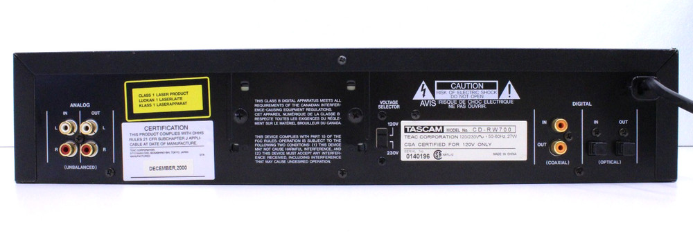 Tascam CD-RW700 Professional CD Rewritable Recorder Player - Tested