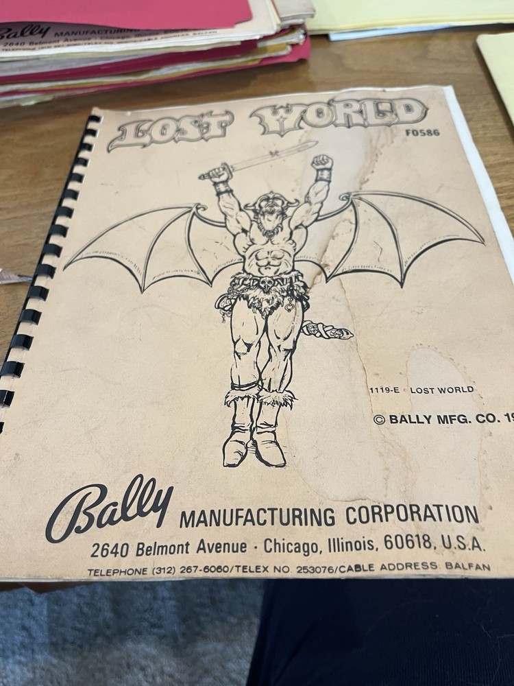 Lost World Pinball Manual & Schematic