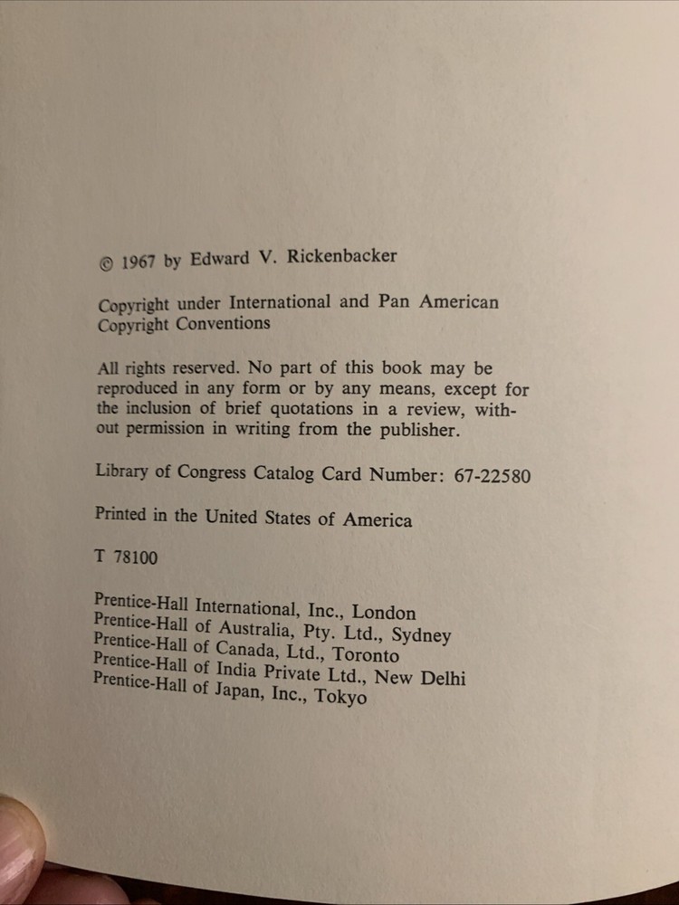 Aviation History -- Rickenbacker SIGNED, Lindbergh, Earhart, Lear SIGNED