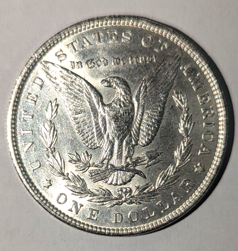1890 P Morgan Silver Dollar ~ Blast White ~ 90% Silver ~#422