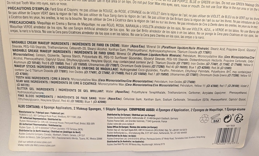 Rubies SUPER VALUE Makeup Kit package never opened