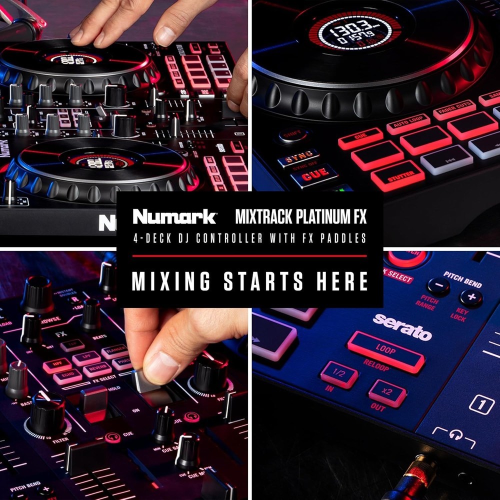 High-Resolution DJ Controller with Touch Jog Wheels and Instant Loop Controls