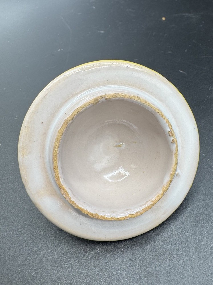 Signed Studio Pottery Lidded Jar Blue Glaze Small Decorative Trinket Jar