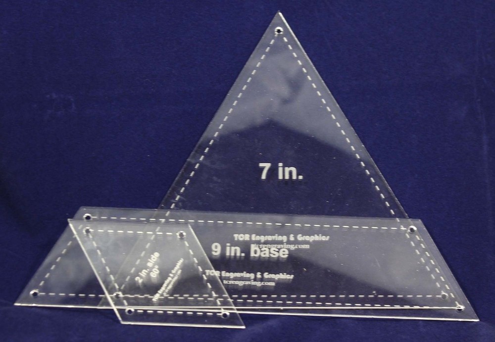 Patchwork Triangle 3 pc set Templates  Acrylic 1/8"  Quilting/Sew