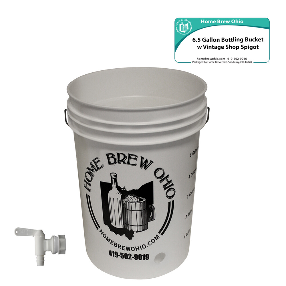 Home Brew Ohio 6.5 Gallon Bottling Bucket with Vintage Shop Spigot-No Lid