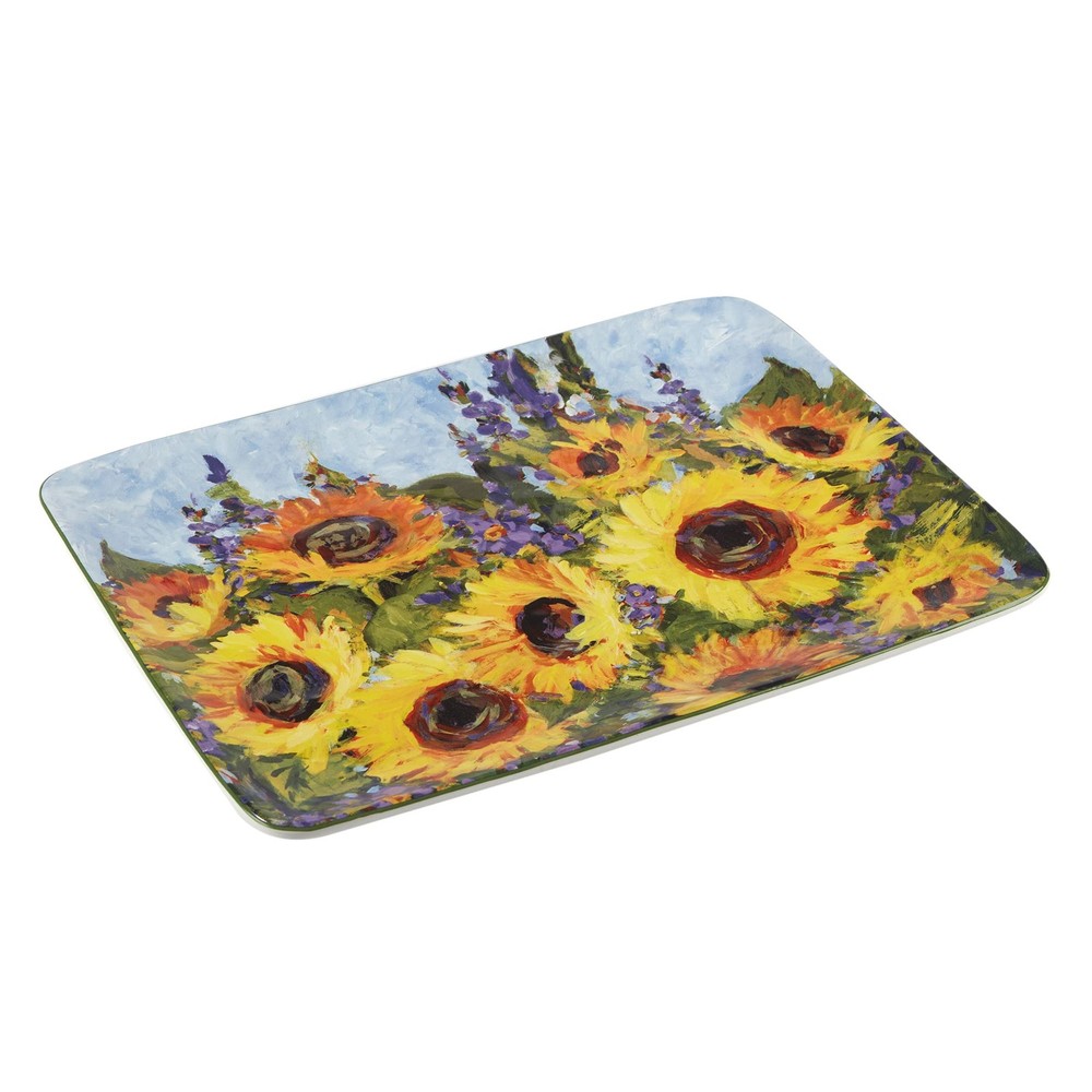 Certified International Sunflower Bouquet Rectangular Platter, 16" x 12"