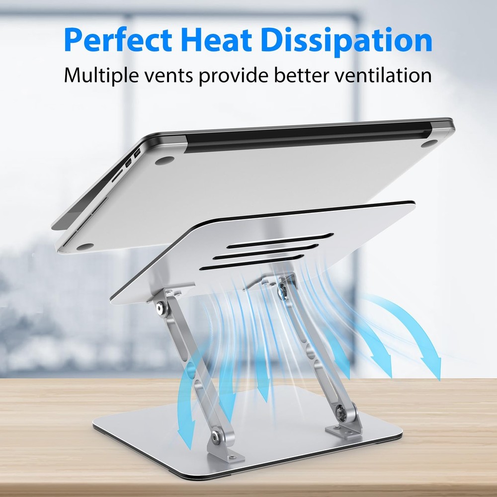 Gogoonike Laptop Stand for Desk, Adjustable Riser, Metal Foldable...