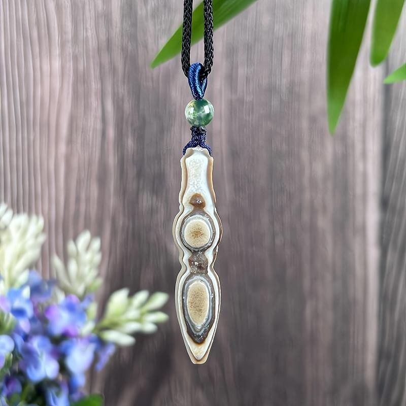 China Inner Mongolia Gobi Eye Agate Vajra Scepter Specimen Pendant