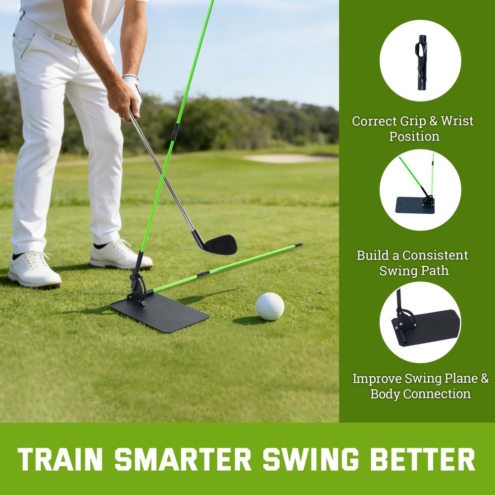 Golf Swing Correction Training Kit – Grip Alignment Trainer, Telescopic Swing...