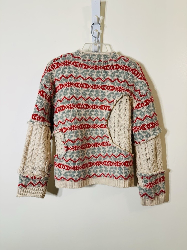 Zara mock neckline wool blend pullover sweater multicolor NWT size L