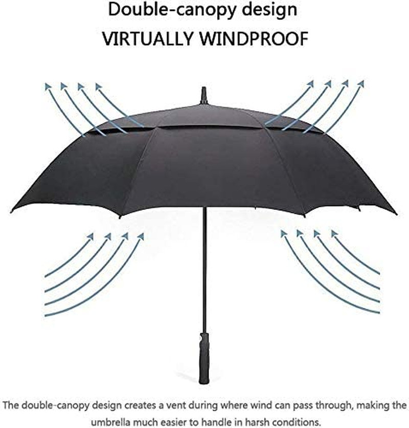 55/63/69 Inch Golf Umbrella Windproof Double Canopy Extra Large Oversize Automat
