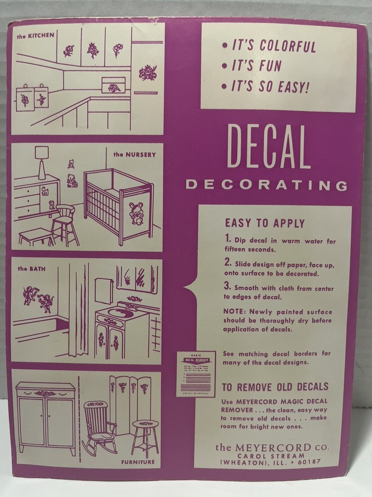 Vintage Meyercord Decal Transfer Pattern Rose # 1523C