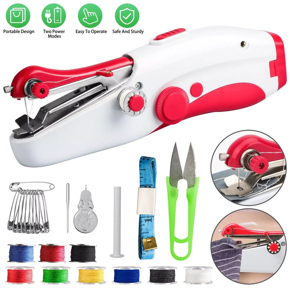 Lightweight Portable Mini Compact Handheld Sewing Machine Travel Home Tool