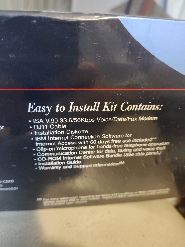 IBM 56K VINTAGE MODEM INTERNET KIT