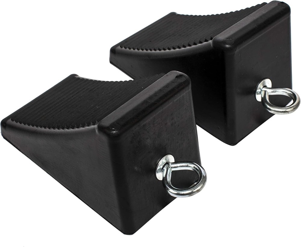 Heavy Duty Solid Rubber Wheel Chocks Truck Rv Camper Trailer Car Tire Stopper