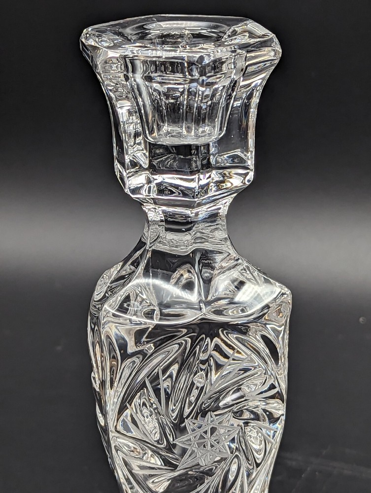 Formed And Cut Lead Crystal Candlesticks Clear