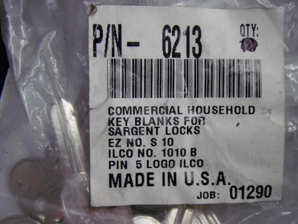 ILCO N1010B Key Blank Sargent Lock KAR 6213