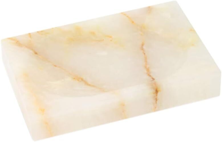 Classic Natural Marble Soap Holder Bathroom Balcony Laundry Pool Brown