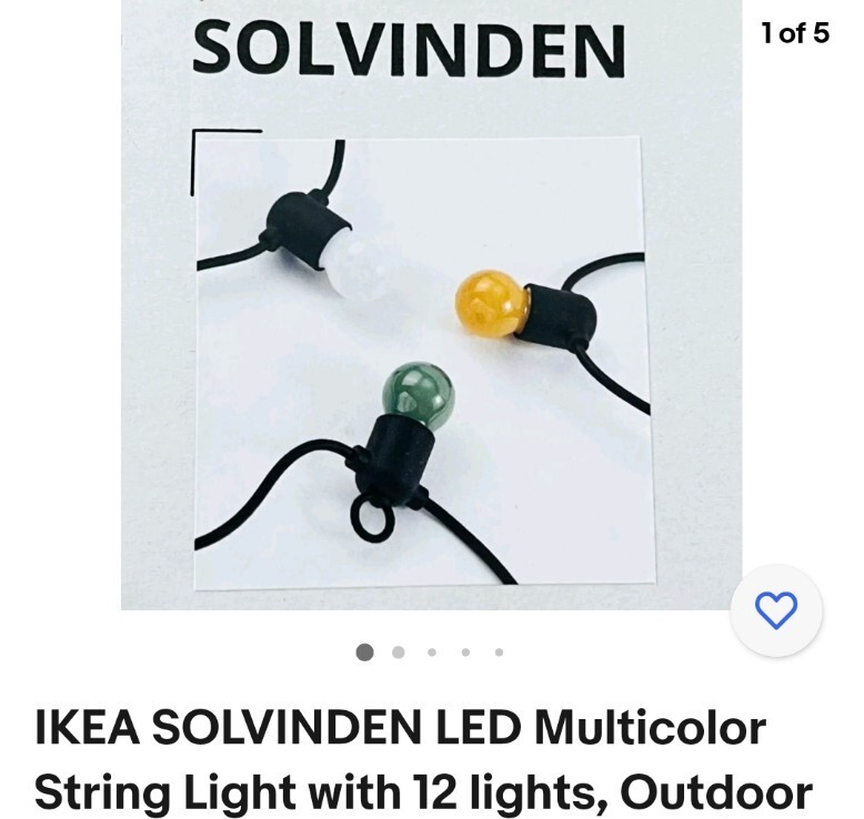 IKEA SOLVINDEN LED Multicolor String Light with 12 lights, Outdoor