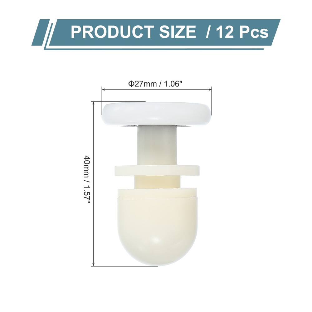 12Pcs 27mm Shower Door Rollers Wheels Replacement White